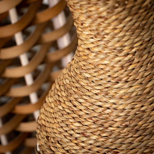 24" Woven Rattan Floor Vase