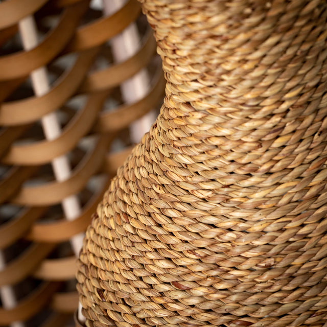24" Woven Rattan Floor Vase