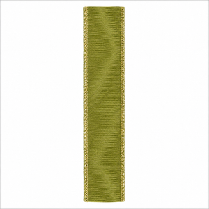 1" x 10 YDS Mossy Green Dupioni Metallic Double Fused Ribbon