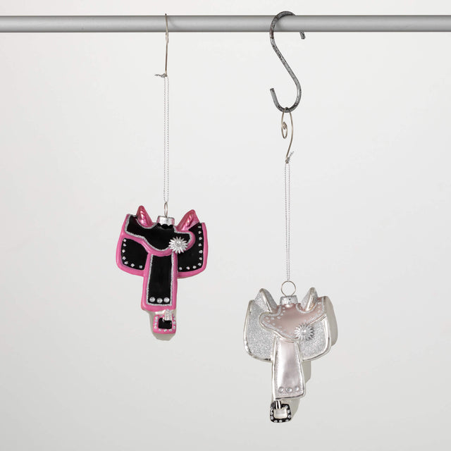4" Saddle Ornaments Set of 2