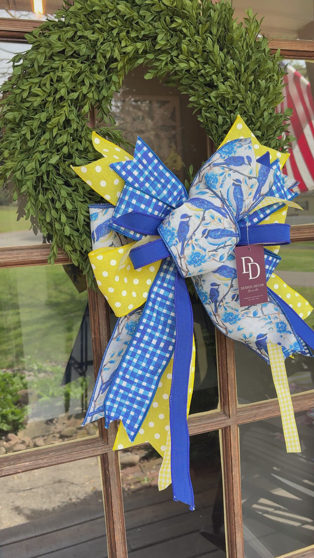 Sunny Bluebird Handtied Designer Bow