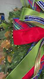 20" Royal Blue Jewel Plaid Designer Bow