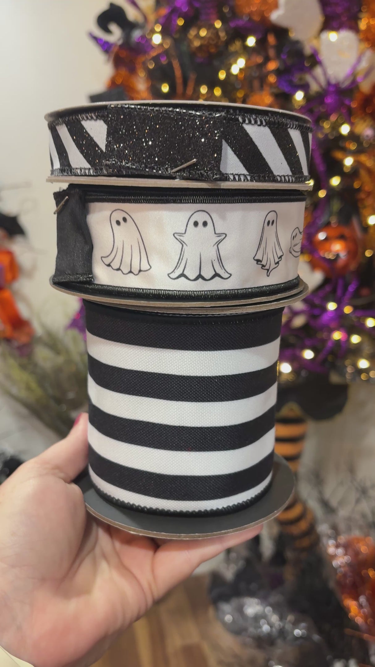 Designer Ribbon Bundle | Black & Boo Halloween