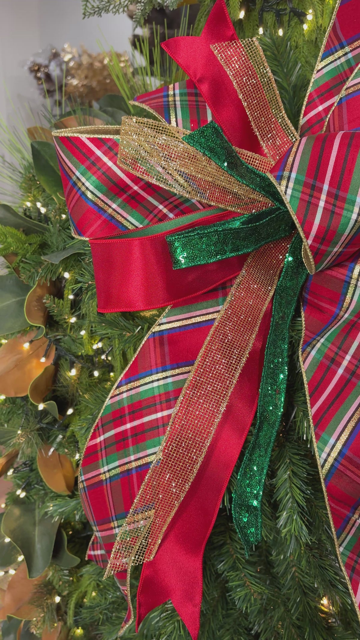 20" Golden Yuletide Designer Bow