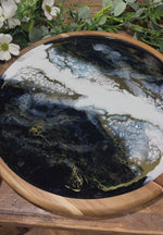16" Acacia Resin Lazy Susan Sapphire Sky
