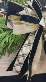 Midnight Glamour Christmas Bow | 20" Handtied Designer Bow