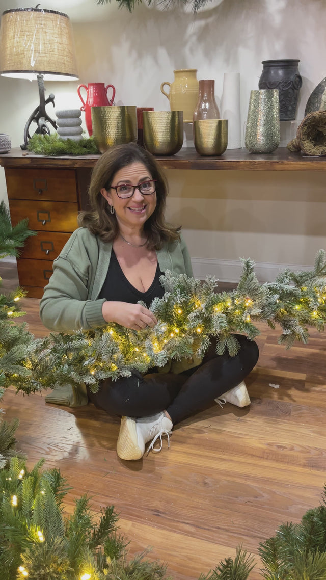 9' x 14" Frosted Douglas Fir Garland 3mm 300WW