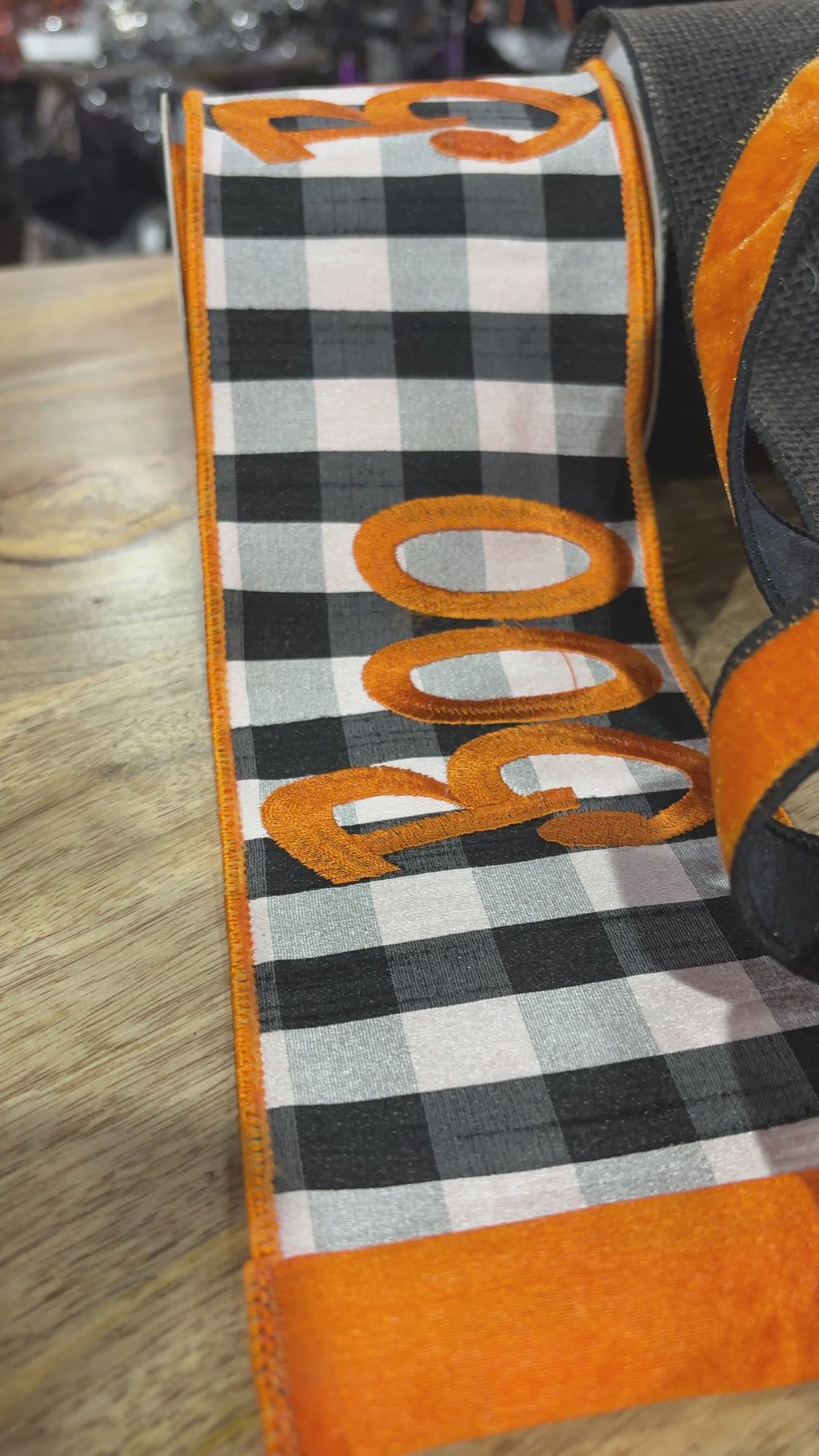 Designer Ribbon Bundle | Halloween BOO Buffalo Check