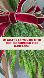 180" Real Touch Norfolk Pine Staircase Garland