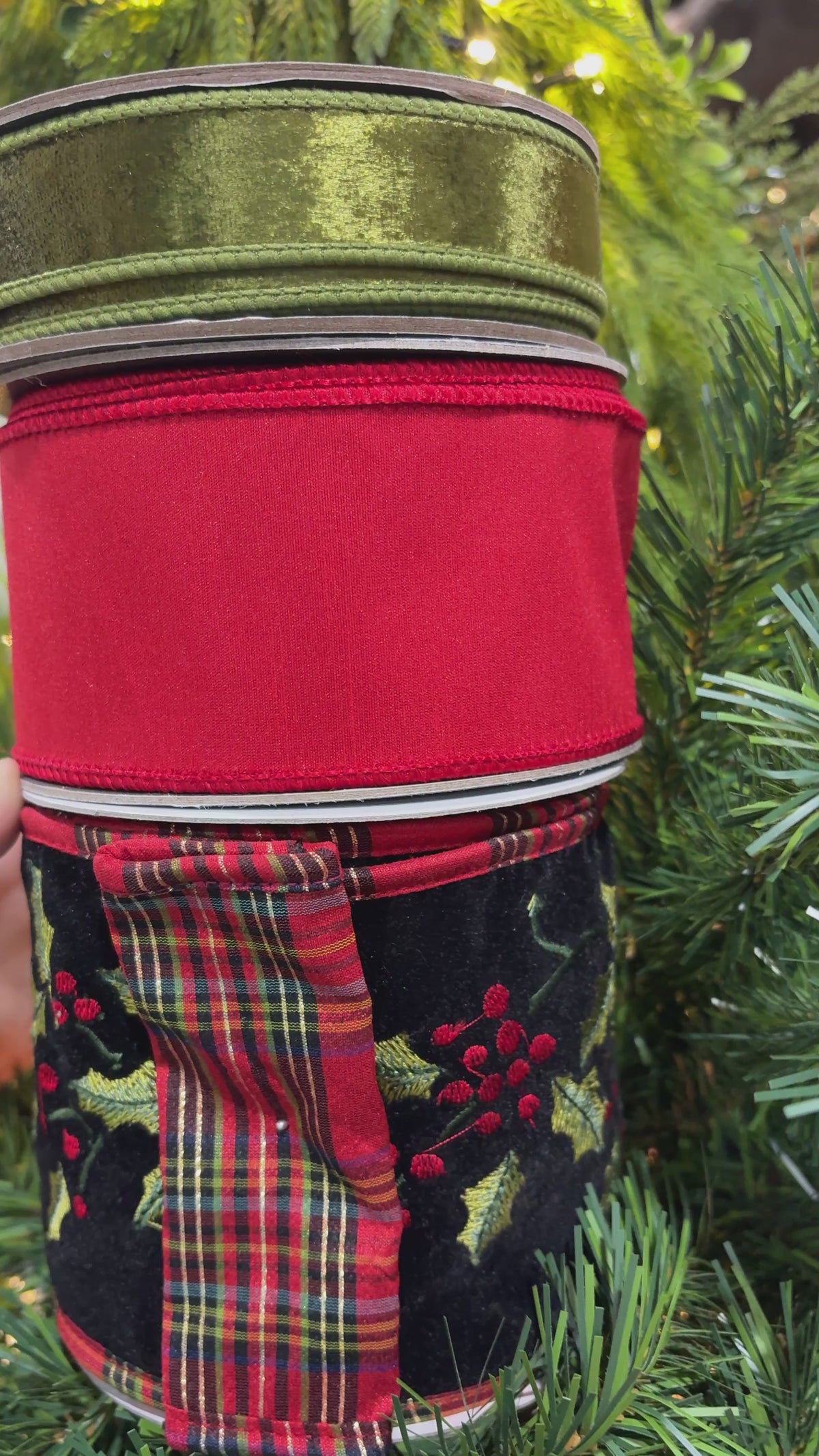 Designer Ribbon Bundle | Elegant Holly Holiday