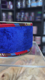 2.5" x 5 YDS Royal Blue Sheldon Ribbon with Plaid Backing & Piping