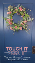 22" Apricot Blossom Designer Wreath