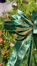 20" Emerald Velvet Classic Designer Bow