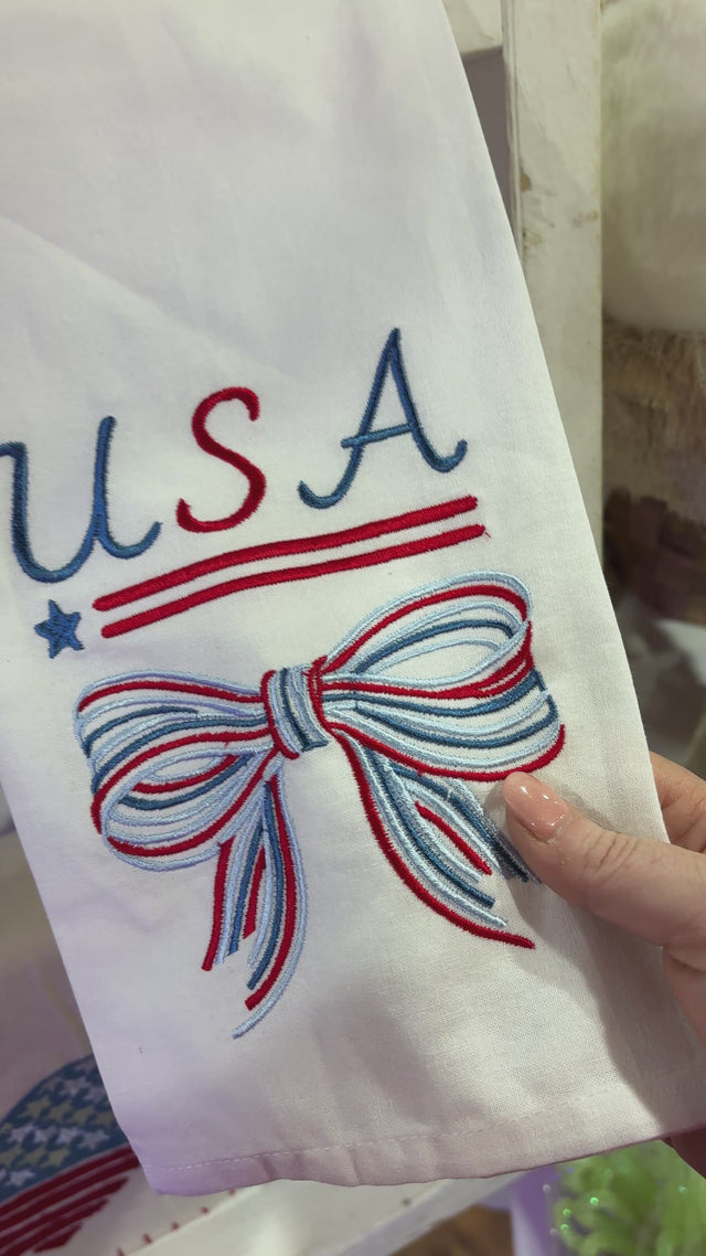 USA Bow Patriotic Hand Towel 20"x28"