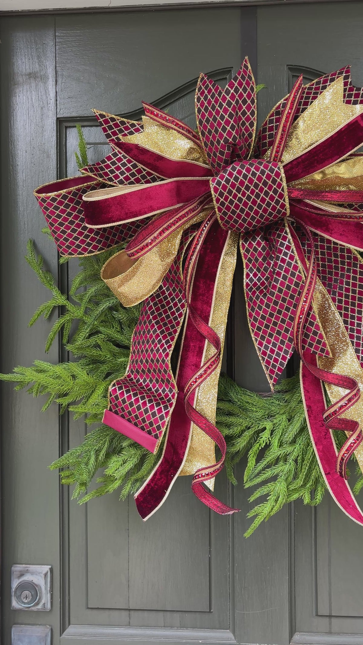 20" Burgundy Beauty | Designer Christmas Bow