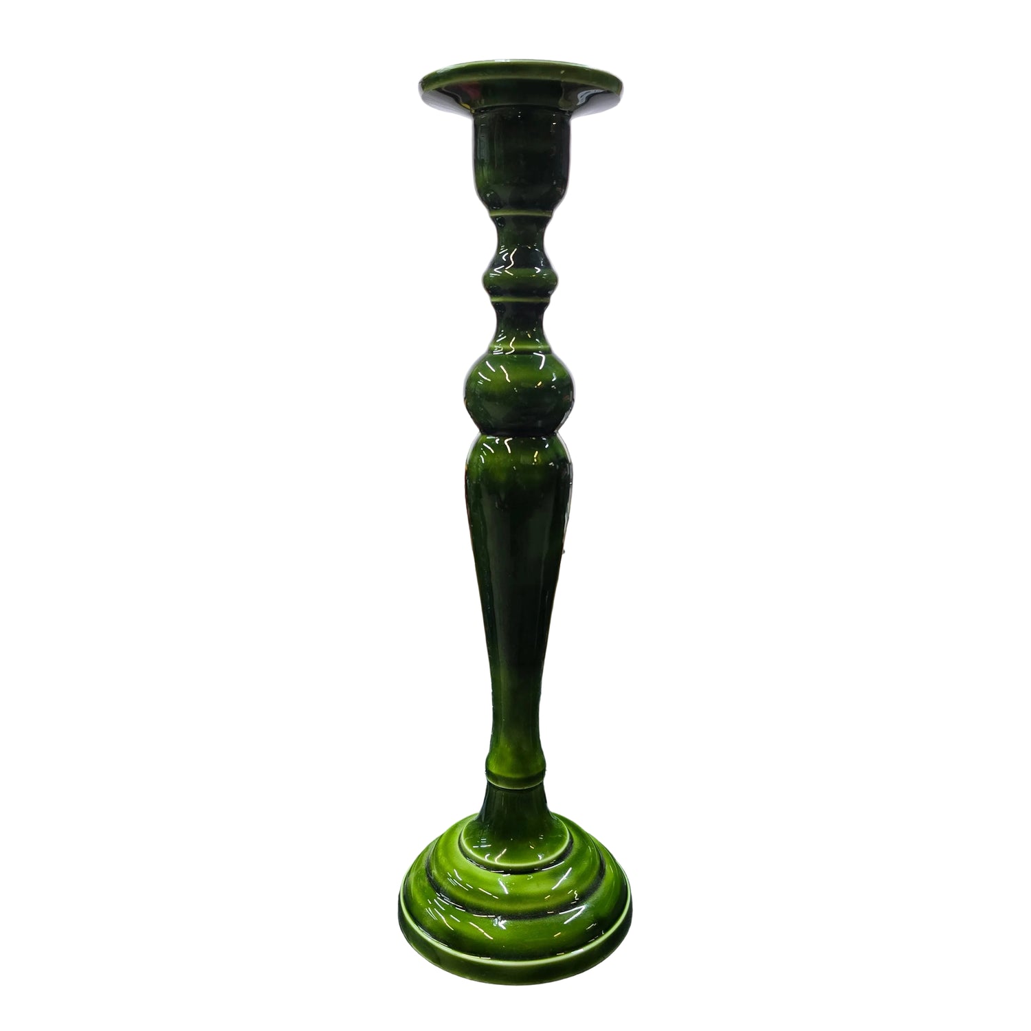 15" Metal Enamel Candlestick