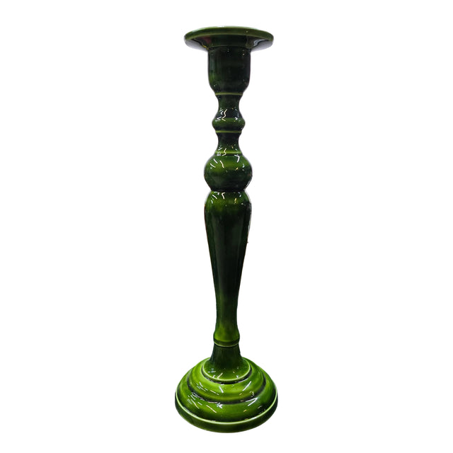 15" Metal Enamel Candlestick