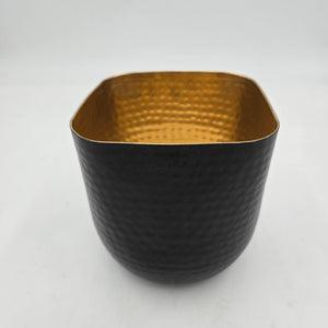 5.5" Antique Black Metal Rounded/ Square Planter