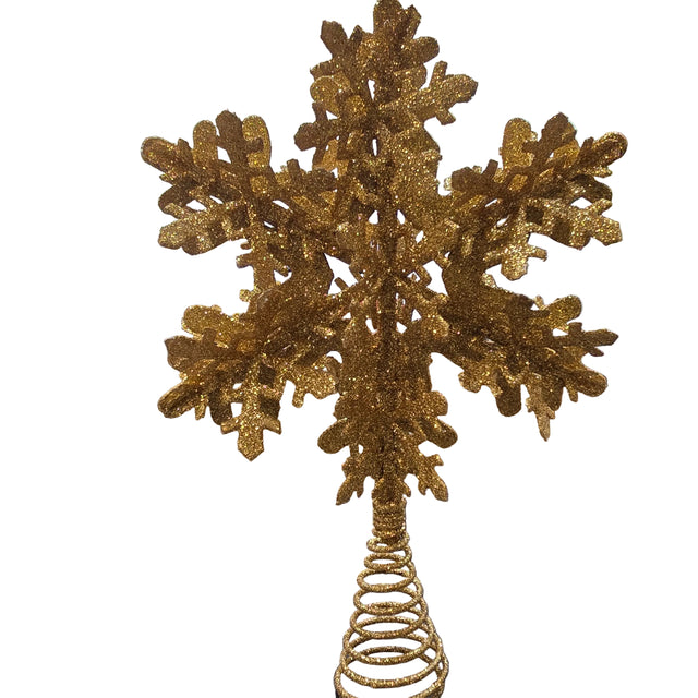 12” Glitter snowflake tree topper silver | gold