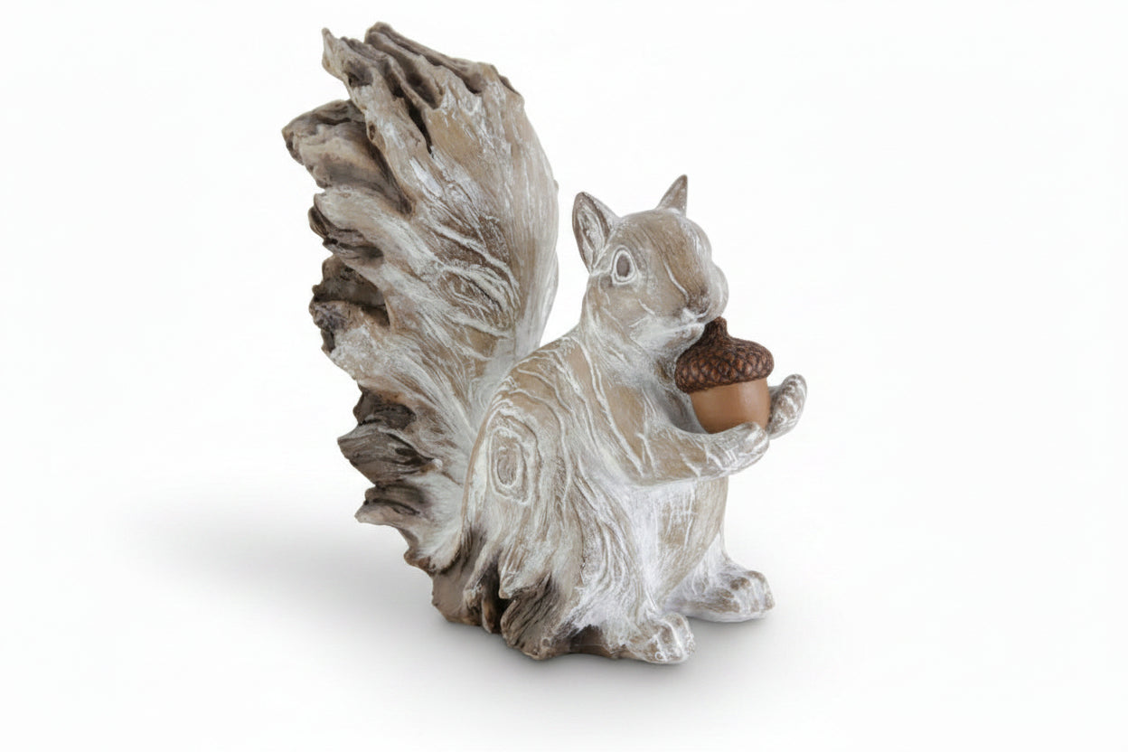Whitewashed Resin Squirrels