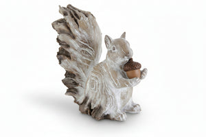 Whitewashed Resin Squirrels