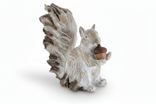 Whitewashed Resin Squirrels