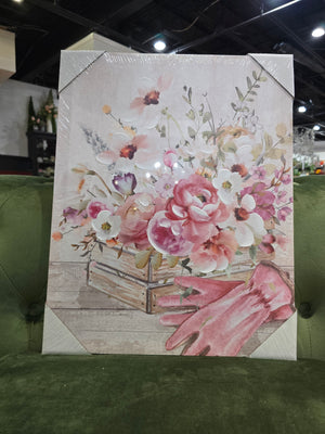 16"x20" Ladies Gardening Canvas Art
