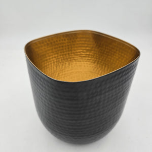 8" Antique Black Metal Rounded/ Square Planter