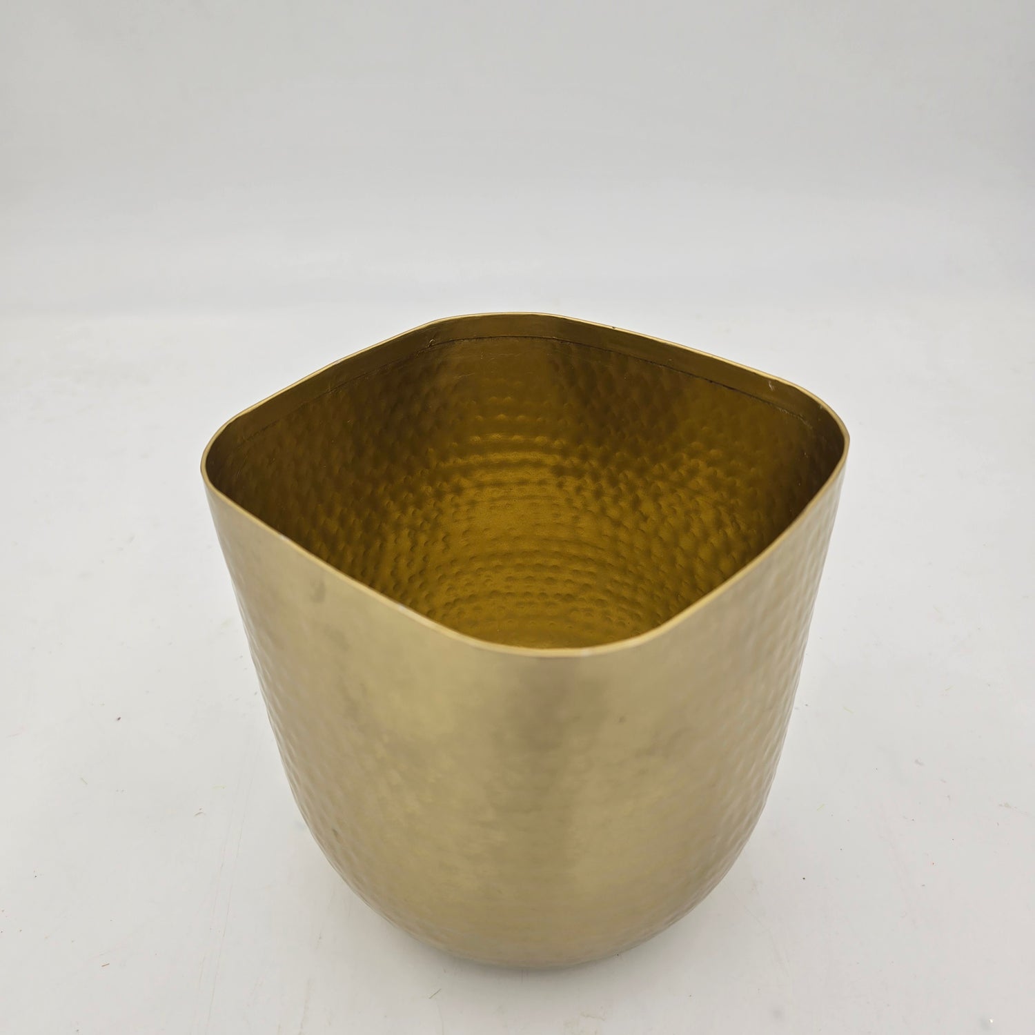 5.5" Antique Gold Metal Rounded/ Square Planter
