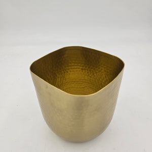 5.5" Antique Gold Metal Rounded/ Square Planter