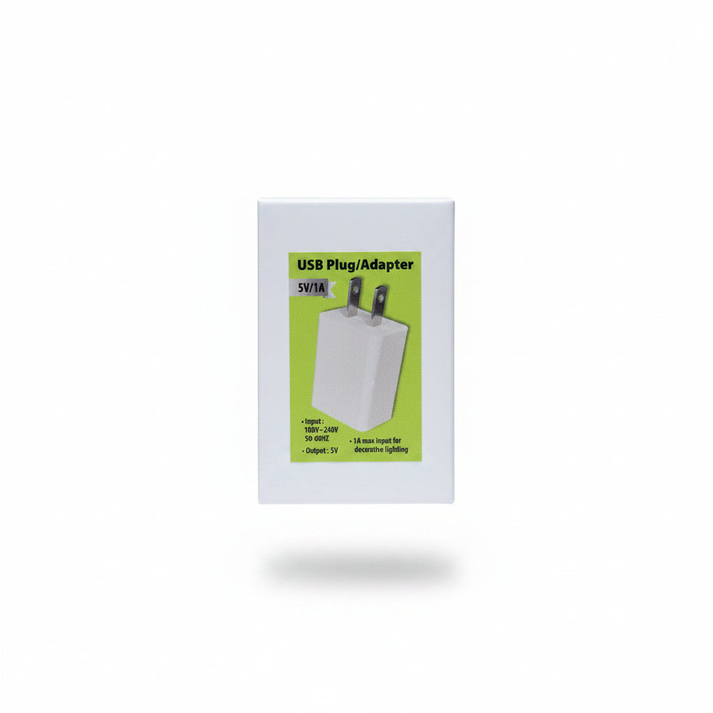 5-Volt White USB Plug-Adapter