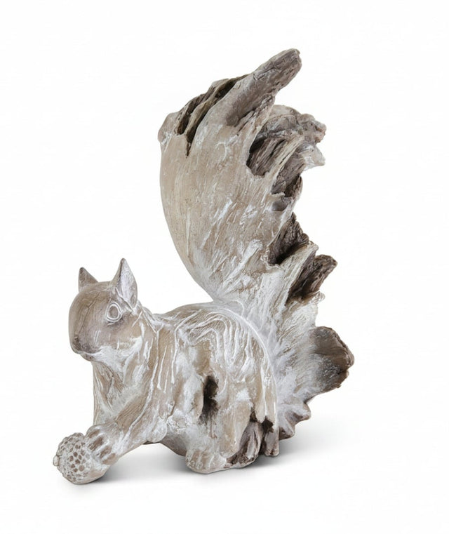 Whitewashed Resin Squirrels