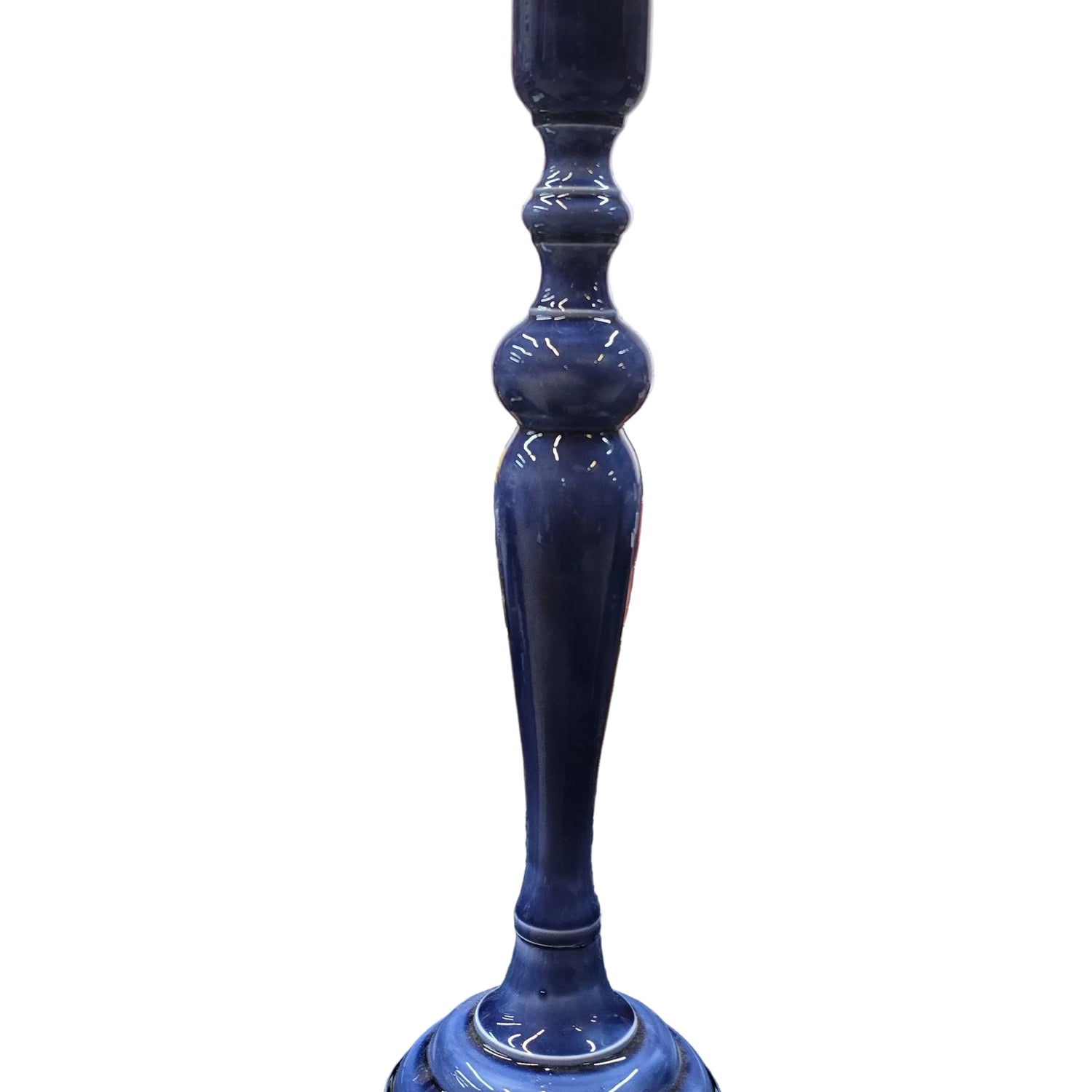 15" Metal Enamel Candlestick