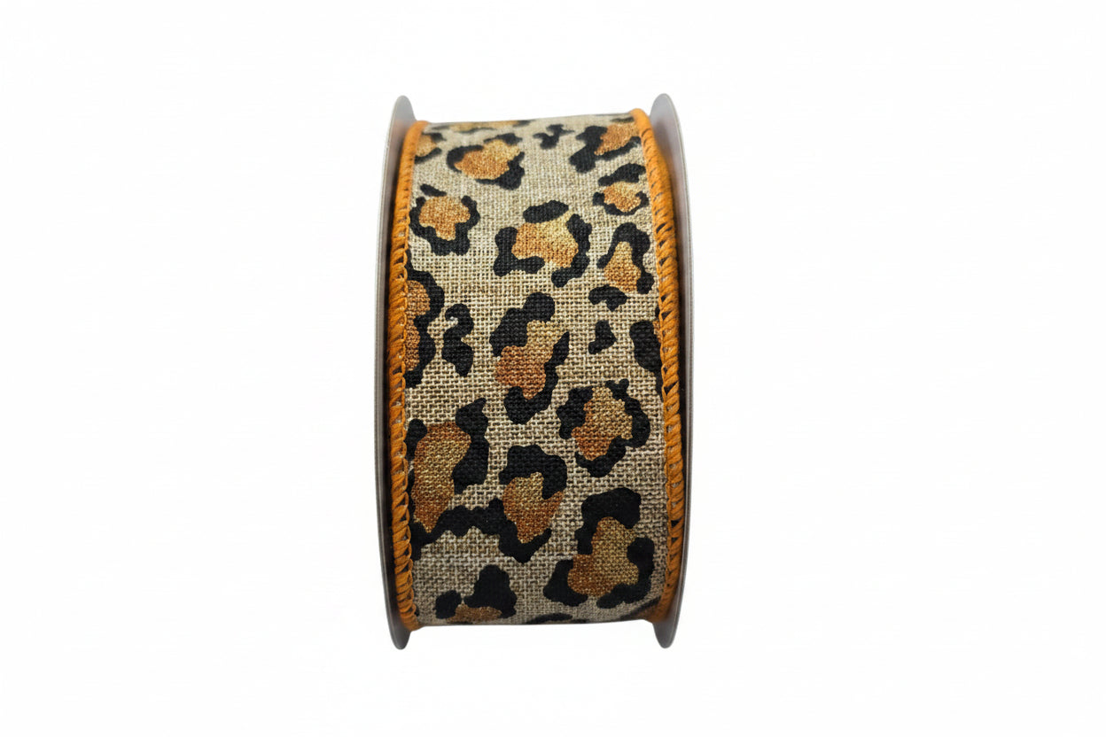 1.5" x 10yd Metallic Animal Print Ribbon