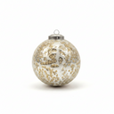 3" Heavy Glass Bauble Ornament with Glass Dots | Champagne
