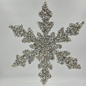 12" White | Platinum Sequin/Pearl Snowflake