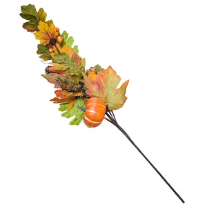 24" Leaves, Pinecone, Pumpkin & Berry Spray