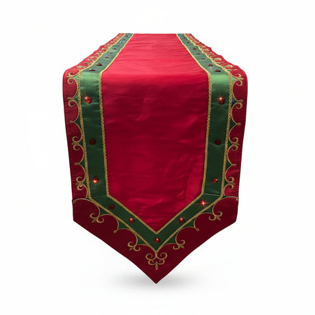 jeweled trim velvet table runner, additional view