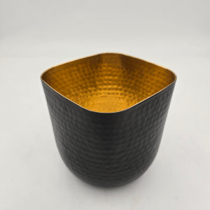 5.5" Antique Black Metal Rounded/ Square Planter