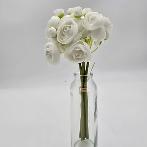 11" White Ranunculus Bundle