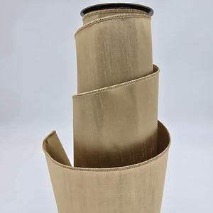 6" x 5YDS Champagne Metallic Organza Ribbon