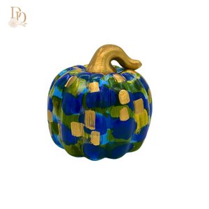 5" Blue Green Abstract Pumpkin