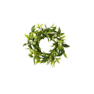 Green leaf andle ring on a white background