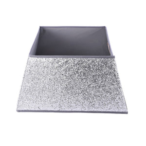 10 x 19" Silver Glittered Square Tree Skirt