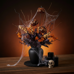 26.5" Orange Sequin Pumpkin Spray