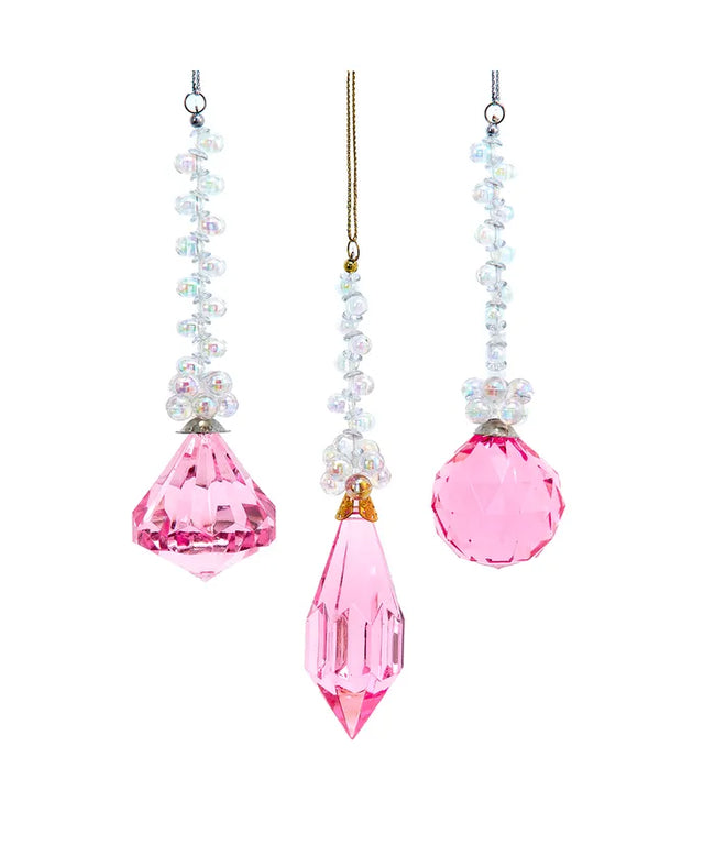 5–5.5" Pink Acrylic Drop Ornament | Three Elegant Styles