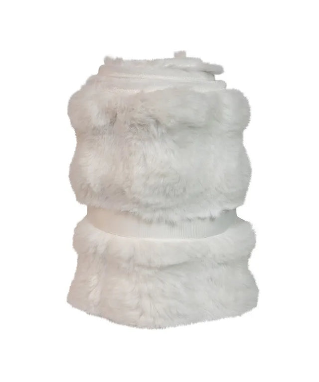 10" x 24" White Fur Tree Collar