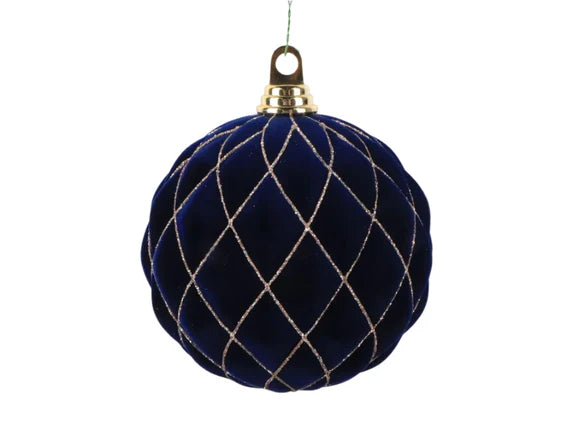 6" Velvet Ball Ornament | Navy