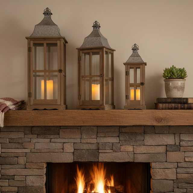 Window Scape Lanterns Set/3 | Available in Brown and White