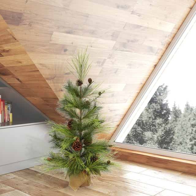 Larkspur Pine Tree with Burlap Base